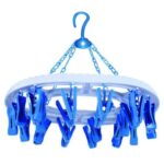 Plastic Round Cloth Drying Stand Hanger with 18 Clips (Multicolour) - Image 9