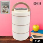 Ganesh Smart Stack 3 Layer Portable Lunch Box  for Office, School, Picnic (3 Layer) - Image 6