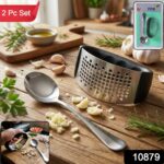 Heavy-Duty Garlic Press Tool with Spoon Set (2 Pc Set) - Image 2