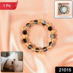 Elegant Dual-Tone Crystal Beaded Stretch Bracelet (1 Pc) - Image 2