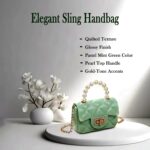 Elegant Quilted Mini Handheld & Sling Fashion Handbag (1 PC) - Image 4