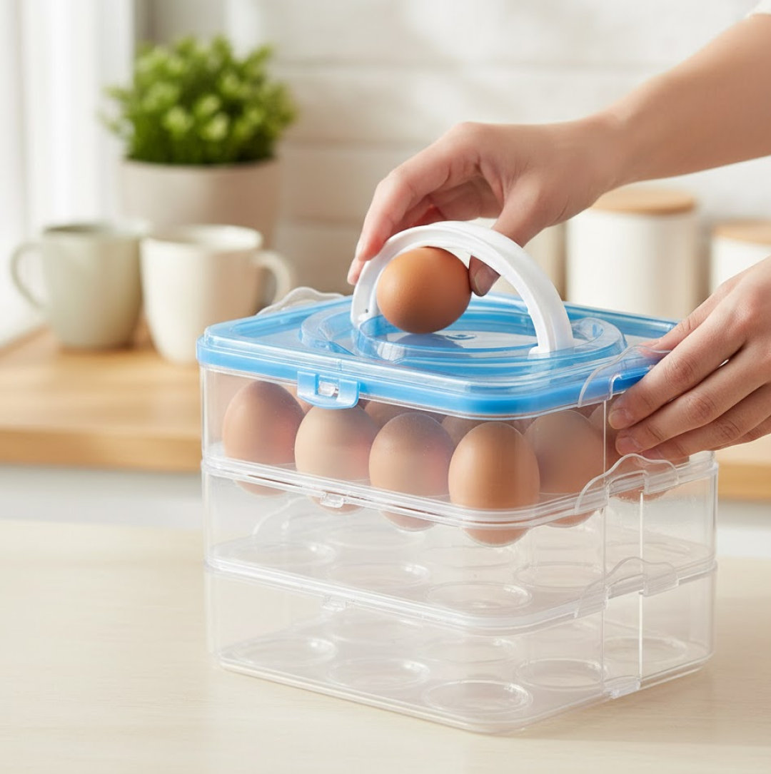 2092621398_fff083ff-6dac-46d6-abac-8e058b85f7ea.png 3-Layer Plastic Refrigerator Egg Storage Box