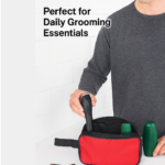 Portable Travel Hand Pouch / Shaving Kit Bag for Multipurpose Use (Red) - Image 8