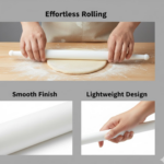 White Plastic Rolling Belan for Chapati Making - Image 3