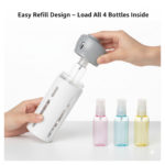 4 in 1 Travel Dispenser Bottle Set Travel Refillable Cosmetic Containers Set - Image 2