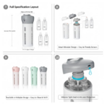 4 in 1 Travel Dispenser Bottle Set Travel Refillable Cosmetic Containers Set - Image 3
