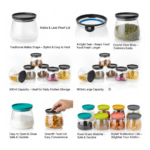Matka Shaped Jar with Air Tight & Leak Proof Lid (Multicolour) (Set of 6) (900Ml) - Image 2
