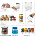 Matka Shaped Jar with Air Tight & Leak Proof Lid (Multicolour) (Set of 6) (900Ml) - Image 4