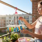 Plastic Round Cloth Drying Stand Hanger with 24 Clips (Multicolour) - Image 5