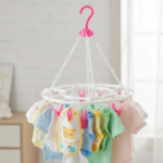 Plastic Round Cloth Drying Stand Hanger with 24 Clips (Multicolour) - Image 2