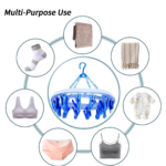 Plastic Round Cloth Drying Stand Hanger with 18 Clips (Multicolour) - Image 2