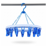 Plastic Round Cloth Drying Stand Hanger with 18 Clips (Multicolour) - Image 4