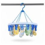 Plastic Round Cloth Drying Stand Hanger with 18 Clips (Multicolour) - Image 6