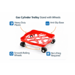 Square Plastic Gas Cylinder Trolley - Image 2