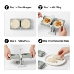 Double-Head Dumpling Maker Mold – Press Two Dumplings at Once (Brown Box) - Image 4
