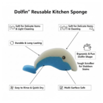 Dolfin Reusable Kitchen Sponge – Superior, Multi-Surface, Low Maintenance (1 Pc) - Image 2
