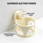 Hair Dryer Holder with Suction - Wall-Mount Bathroom Organizer for Women & Girls - Image 2