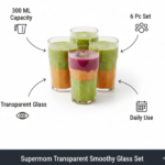 Supermom Transparent Smoothy Glass Set (Approx 300ML / 6 Pc) - Image 3