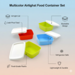 3-Piece Multicolor Airtight Container Set – Rectangular Food & Fridge Storage - Image 2
