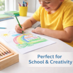 Colorful Wooden Pencil Set with Pencil box, Ruler, Sharpener (12 Pcs Set) - Image 3