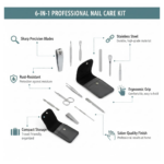 6-in-1 Professional Nail Care Kit: Clippers, Scissors & More Nail (Travel or Home) - Image 3