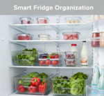 Plastic Refrigerator Organizer Bins, 1 Stackable Fridge Organizers with Handle, Clear Organizing Food Fruit Vegetables Pantry Storage Bins for Freezer kitchen Cabinet Organization and Storage (1 Pc Mix Color) - Image 5