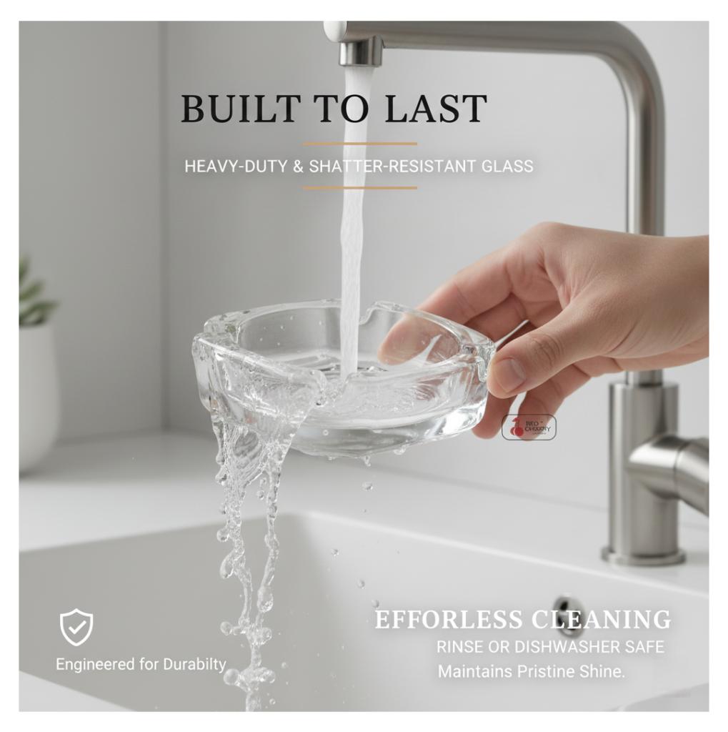 Crystal Glass Cigar Ashtray