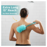 Loofah Back Scrubber with Long Handle, Soft Nylon Mesh Bath Brush (45 Cm) - Image 2