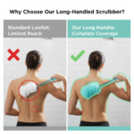 Loofah Back Scrubber with Long Handle, Soft Nylon Mesh Bath Brush (45 Cm) - Image 3