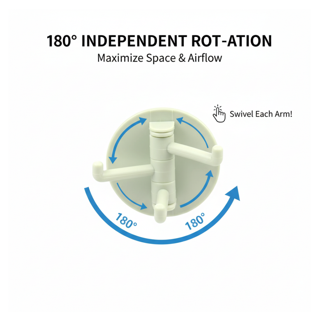 Rotating punch-free sticky hook for coats and bags