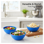 BPA Free Plastic Bowl Set for Cereal Salad Rice Soup Pasta Snack  3 Pc - Image 2