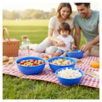 BPA Free Plastic Bowl Set for Cereal Salad Rice Soup Pasta Snack  3 Pc - Image 3