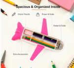 Multi-Functional Airplane-Shaped Compass Box with LED Light and Built-in Sharpener - Image 7