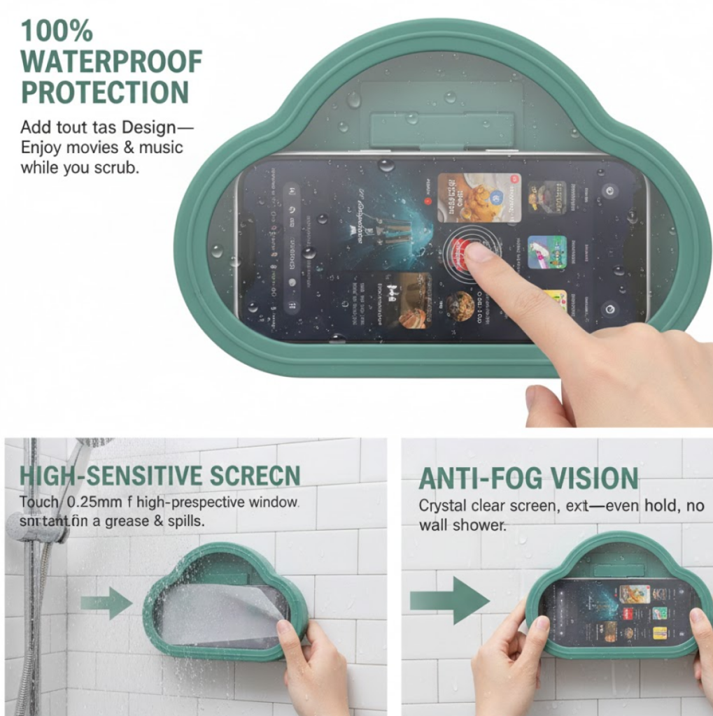 Waterproof mobile phone stand and holder combo