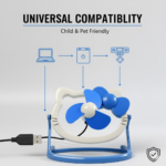 USB Mini Fan: Cute, Quiet & Portable Desk Buddy (Battery Not Included) - Image 5