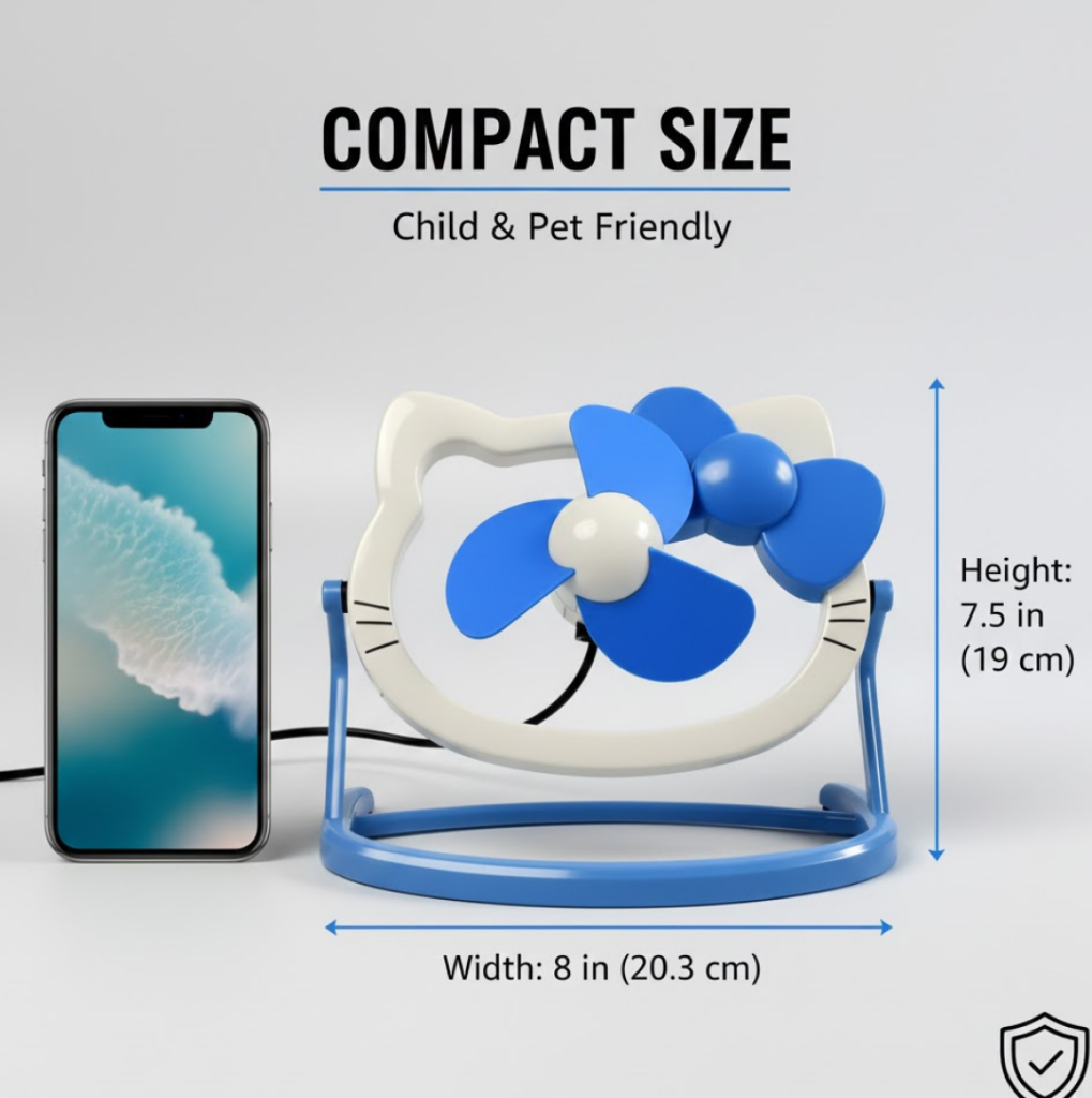 Cute Hello Kitty USB Mini Desk Fan