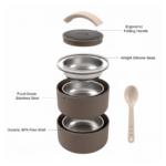 Ganesh Stack 2-Layer Stainless Steel Leak-Proof Lunch Box for Office, School, Picnic - Image 2