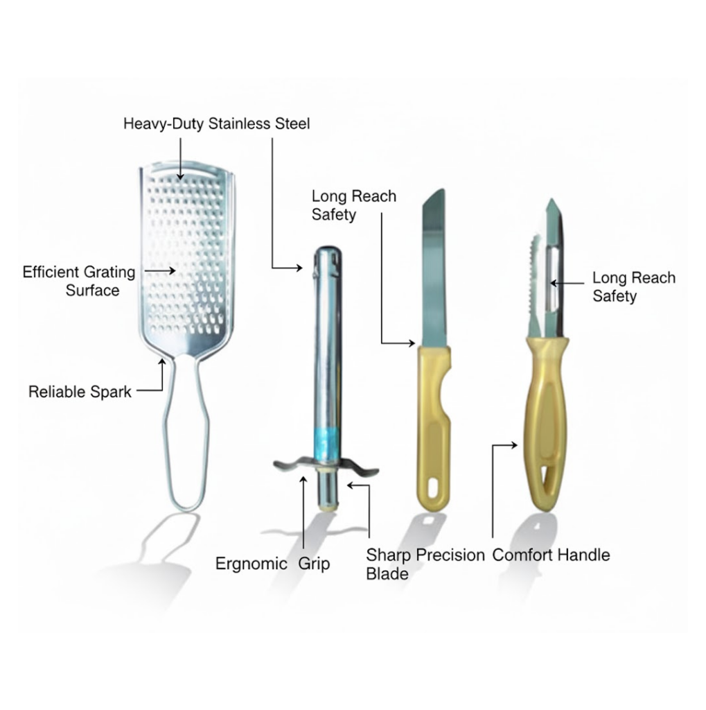 4-in-1 Stainless Steel Kitchen Tools Combo