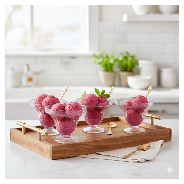 Crystal Plastic Ice Cream Bowl Set