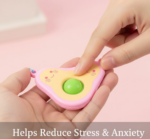 Cute Avocado-Shaped Mini Push Pop Keychain Toy with Strap (1 Pc) - Image 9