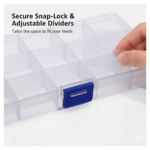 15-Grid Clear Plastic Jewelry Organizer Box with Dividers (1 Pc) - Image 4