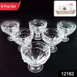Glass Ice-Cream Cup Set, Home & Kitchen Serving or Dessert Cup (6 Pcs Set) - Image 6
