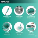 Steel Jari Bucket Mop Set with Microfiber Spin Mop (1 Set) - Image 4