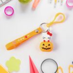 Cute Cartoon Cat & Pumpkin Theme Silicone Keychain (1 Pc) - Image 3