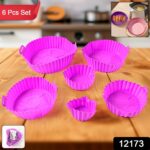 Air Fryer Reusable Silicone Pot with Handles (6 Pc set) - Image 2