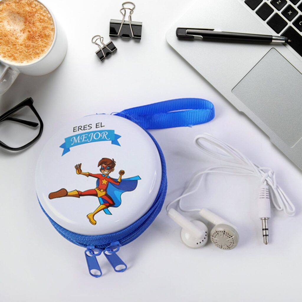 Kids Cartoon Superhero Earphones with Storage Case