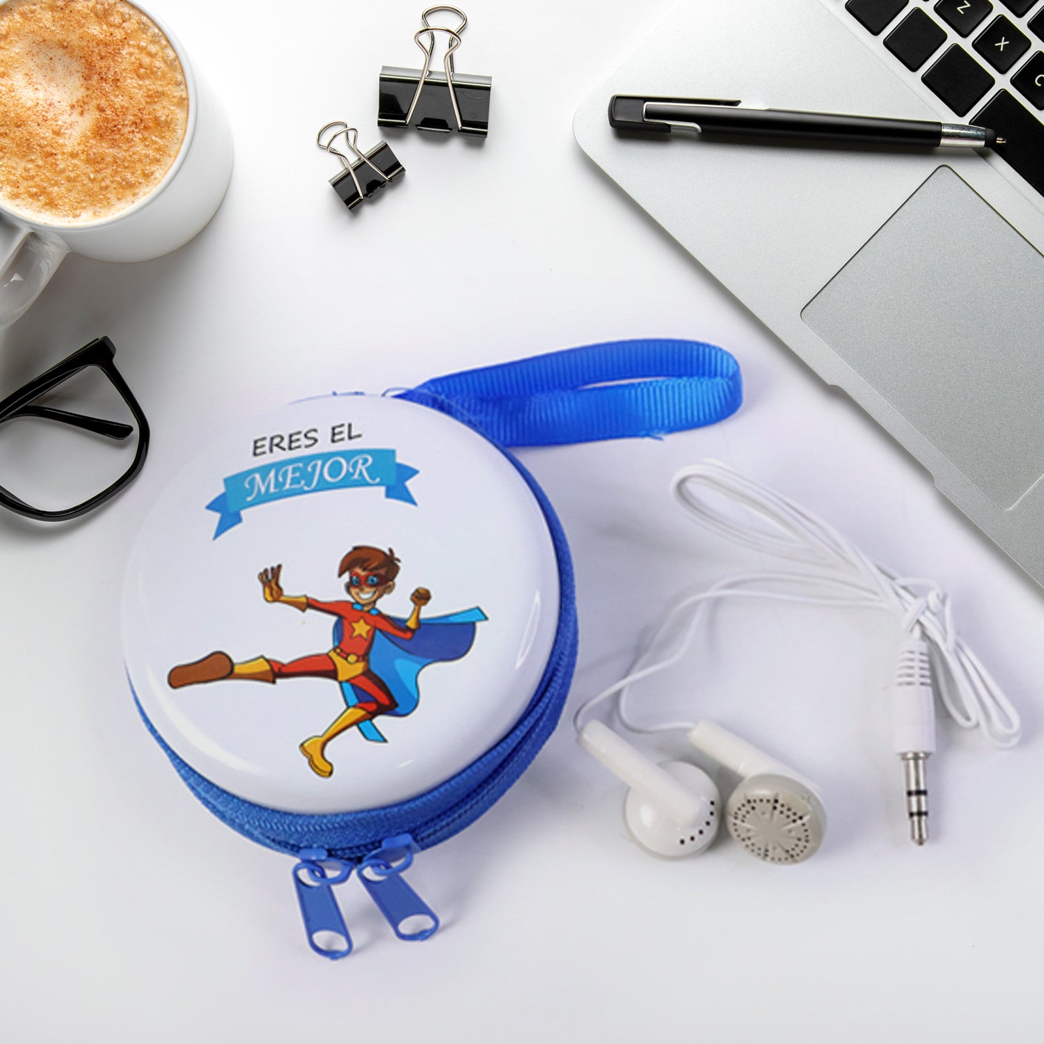 Kids Cartoon Superhero Earphones with Storage Case