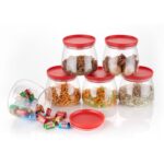 Matka Shaped Jar with Air Tight & Leak Proof Lid (Multicolour) (Set of 6) (900Ml) - Image 9
