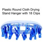 Plastic Round Cloth Drying Stand Hanger with 18 Clips (Multicolour) - Image 10
