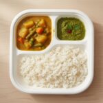 Vegnar Compostable Bagasse 3-Compartment Square Meal Plate - Image 4